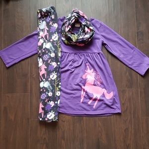 Boutique Unicorn Tunic, Leggins, Infinity Scarf